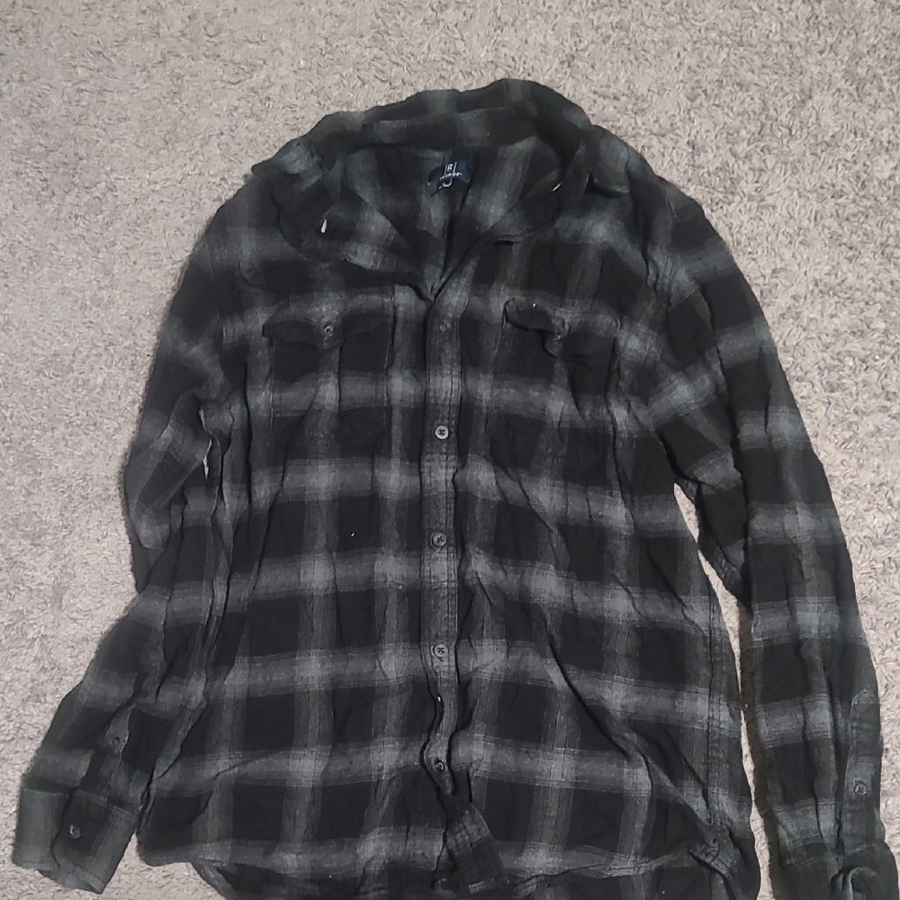 George Black and Gray Checkered Shirt